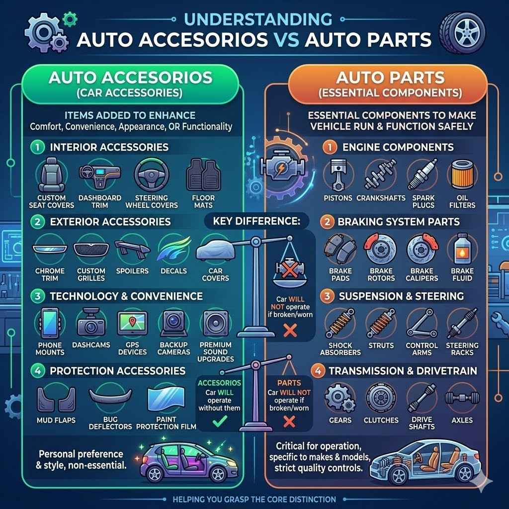 Understanding Auto Accesorios vs Auto Parts