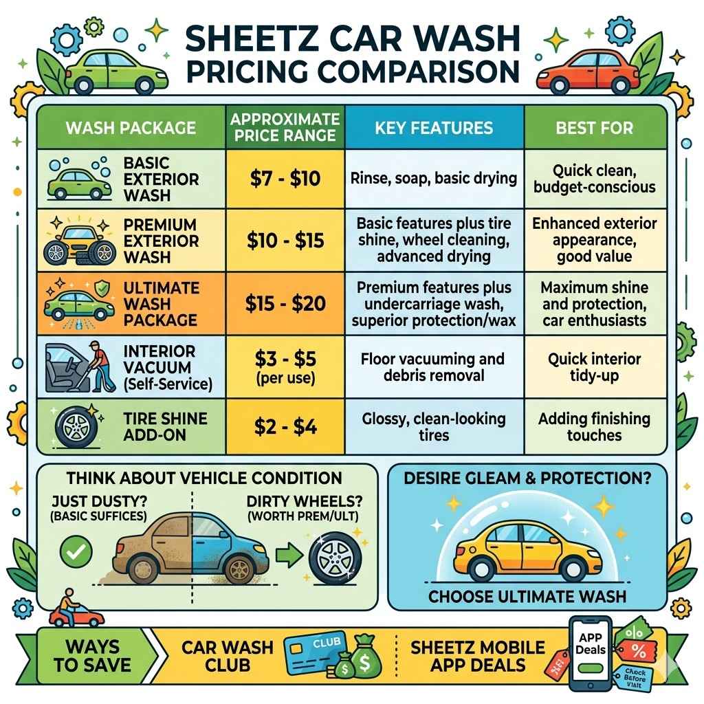 Sheetz Car Wash Pricing Comparison