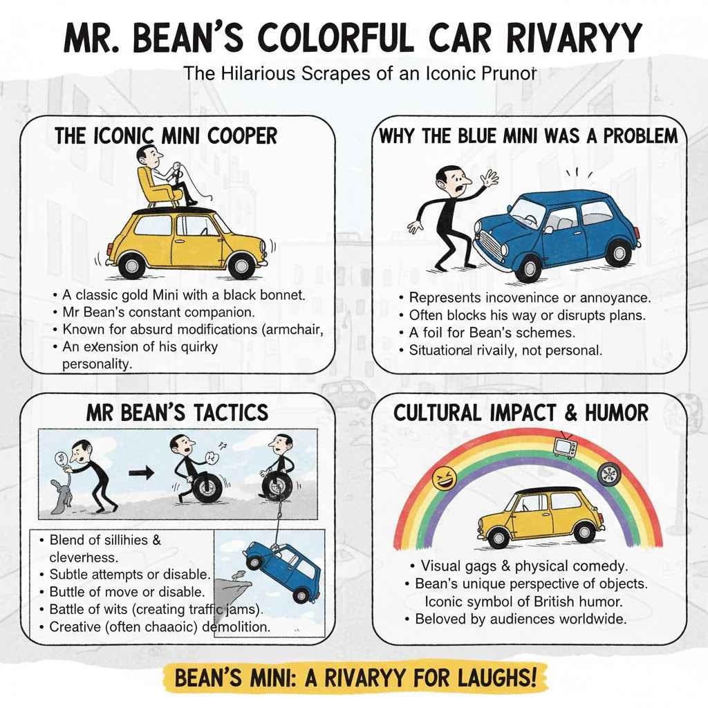 Mr Bean's Colorful Car Rivalry