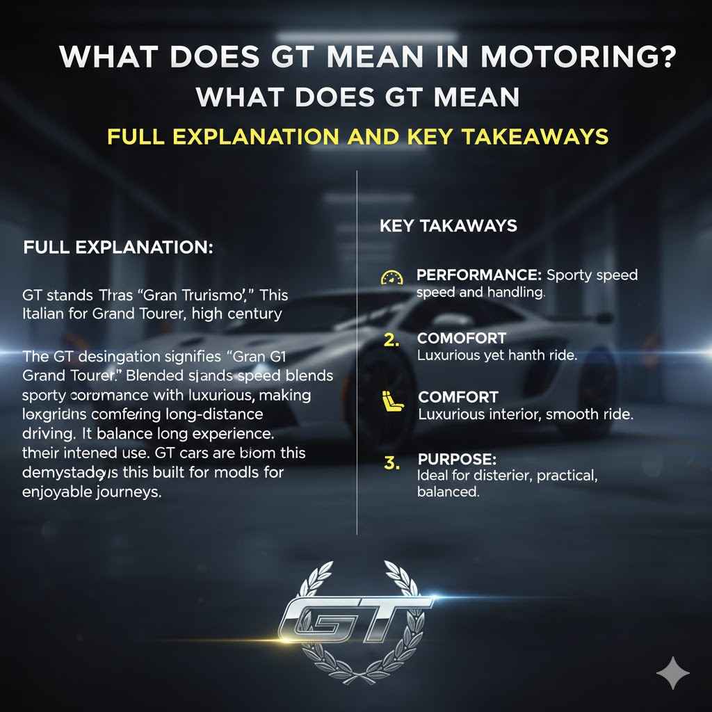 What Does GT Mean In Motoring