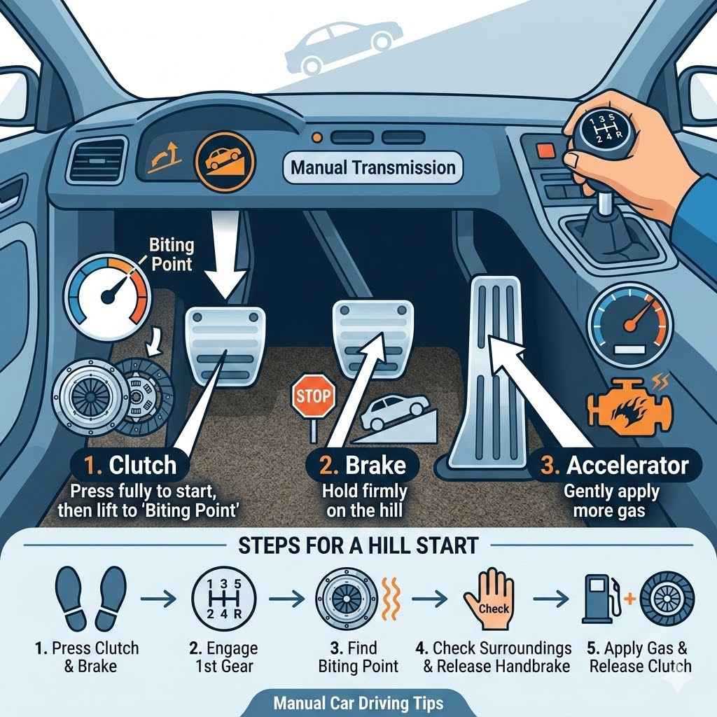Which Pedals Are Used in a Hill Start in a Manual Car