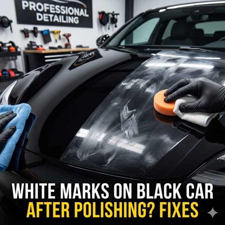 White Marks on Black Car After Polishing