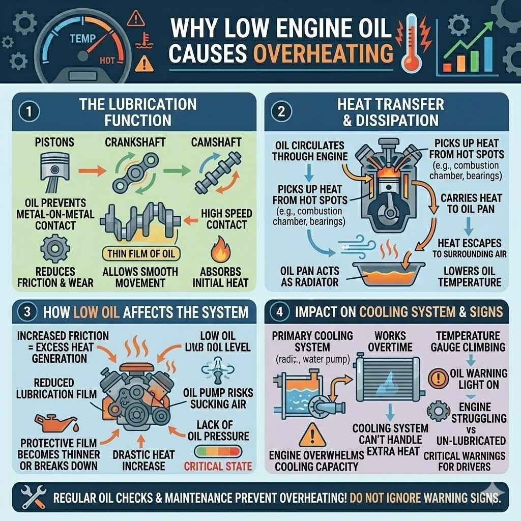 Why Low Engine Oil Causes Overheating