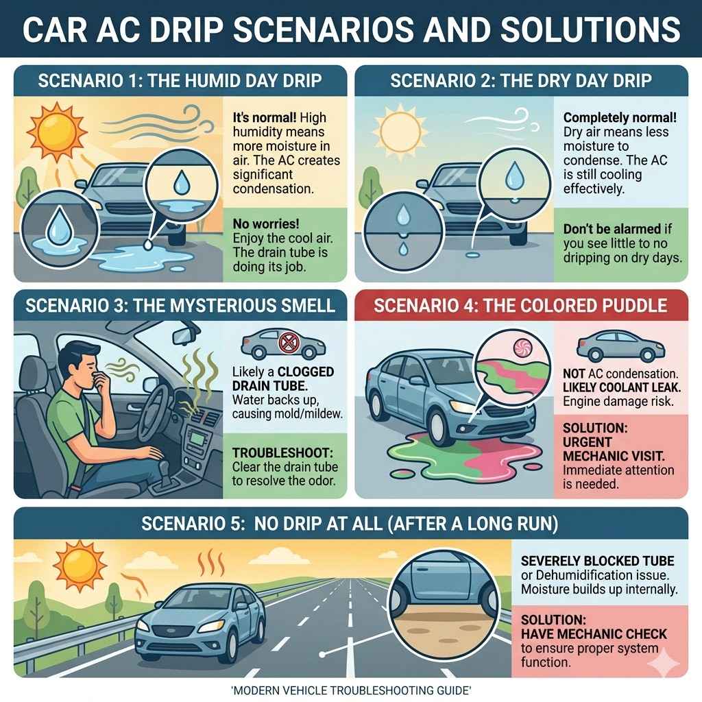 Car AC Drip Scenarios and Solutions