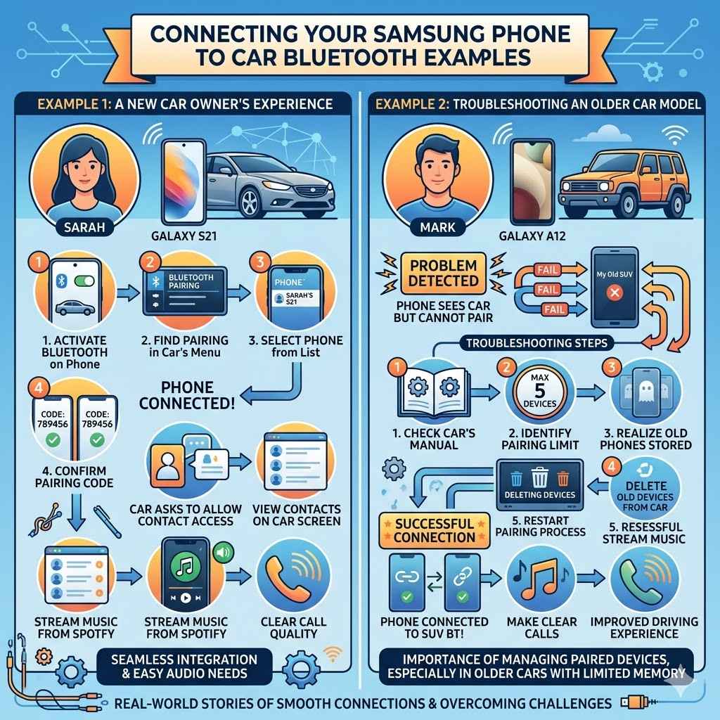 Connecting Your Samsung Phone To Car Bluetooth Examples