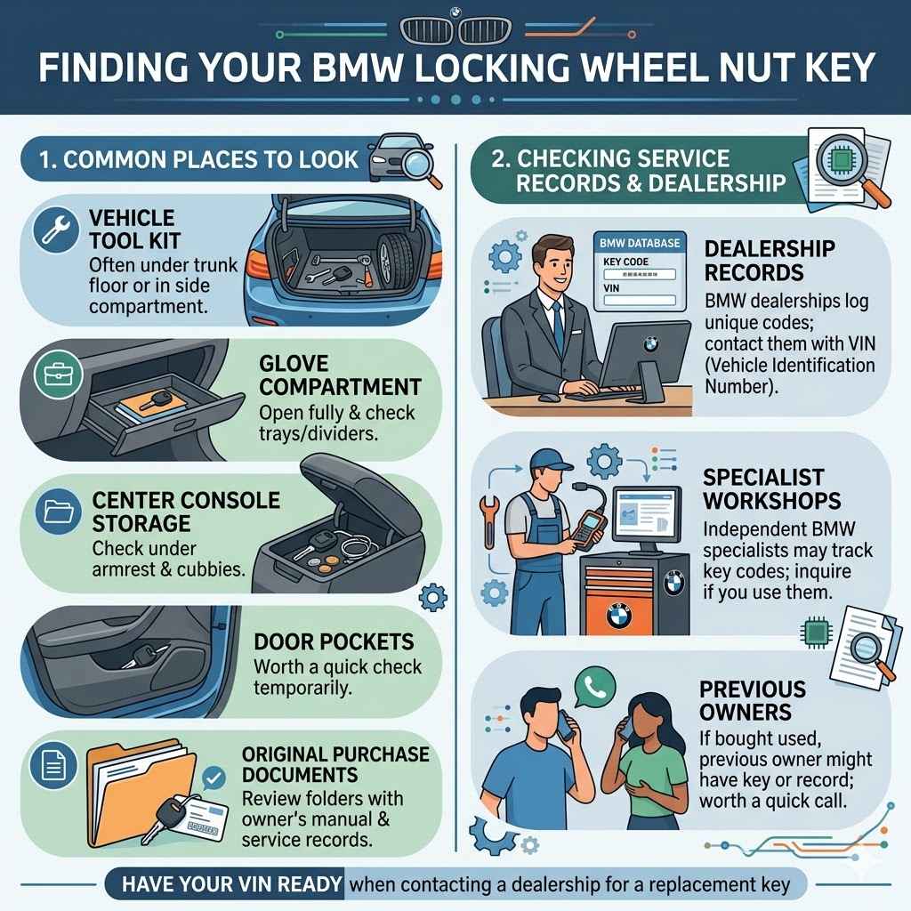 Finding Your BMW Locking Wheel Nut Key