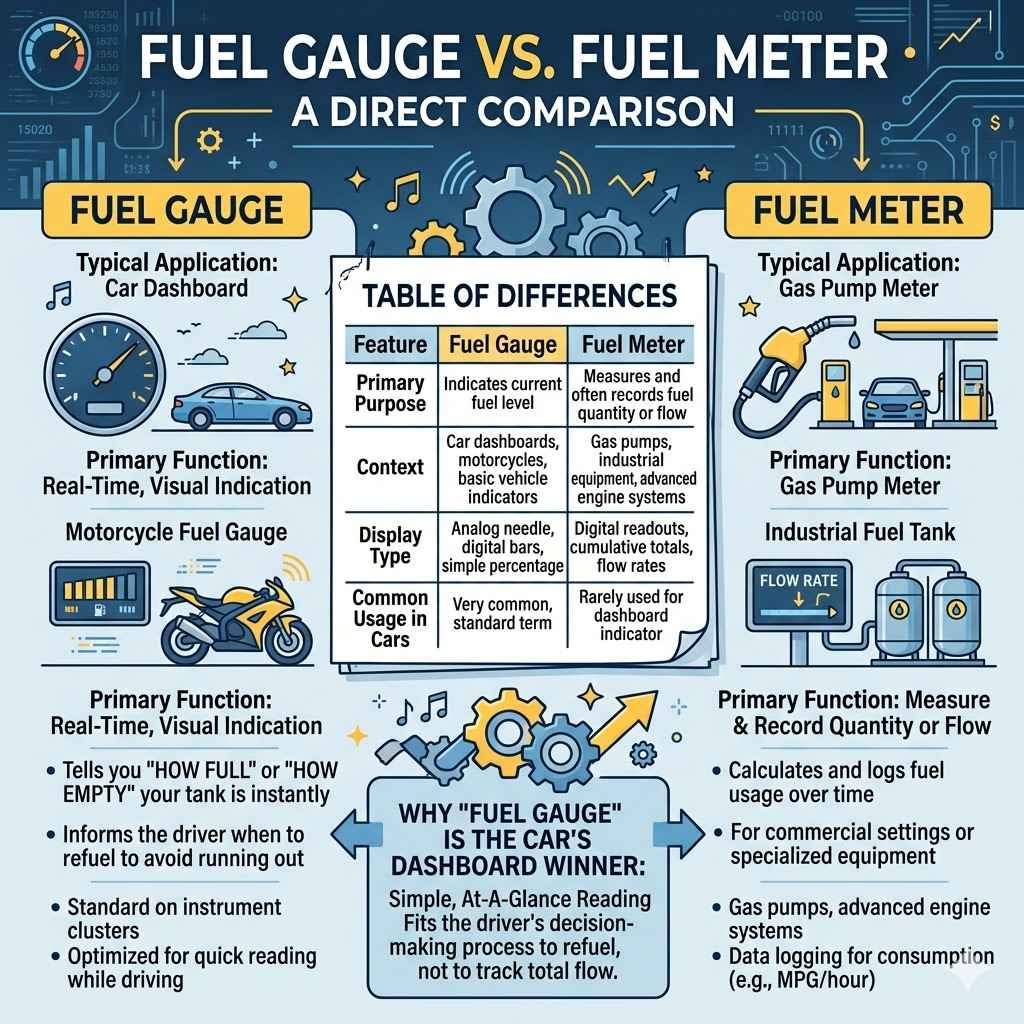 Fuel Gauge vs Fuel Meter A Direct Comparison