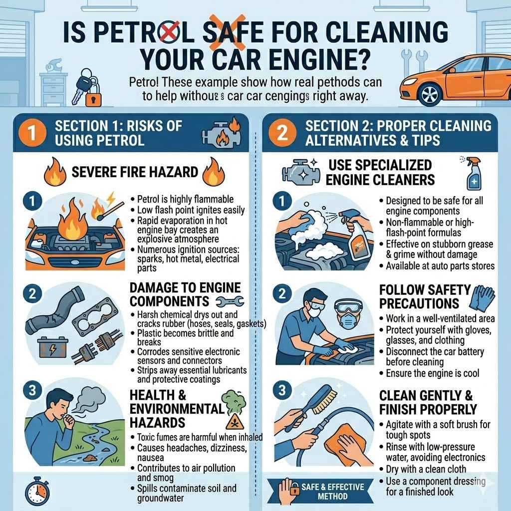Is Petrol Safe for Cleaning Your Car Engine