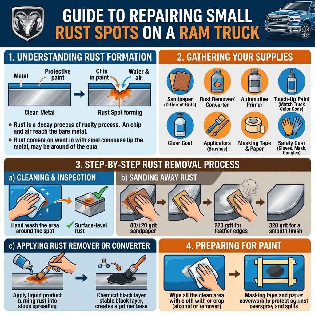 Repairing Small Rust Spots On A Ram Truck