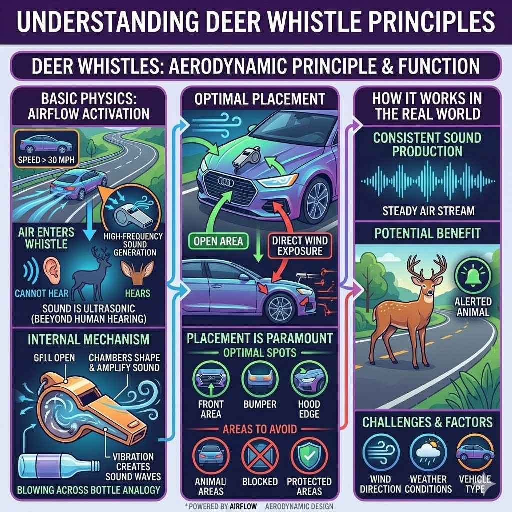 The Aerodynamic Principle of Deer Whistles