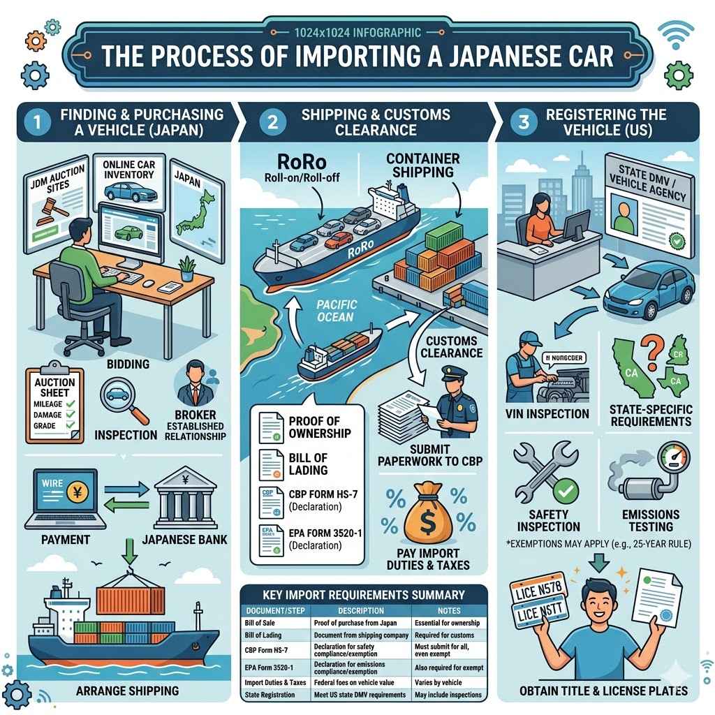 The Process of Importing a Japanese Car