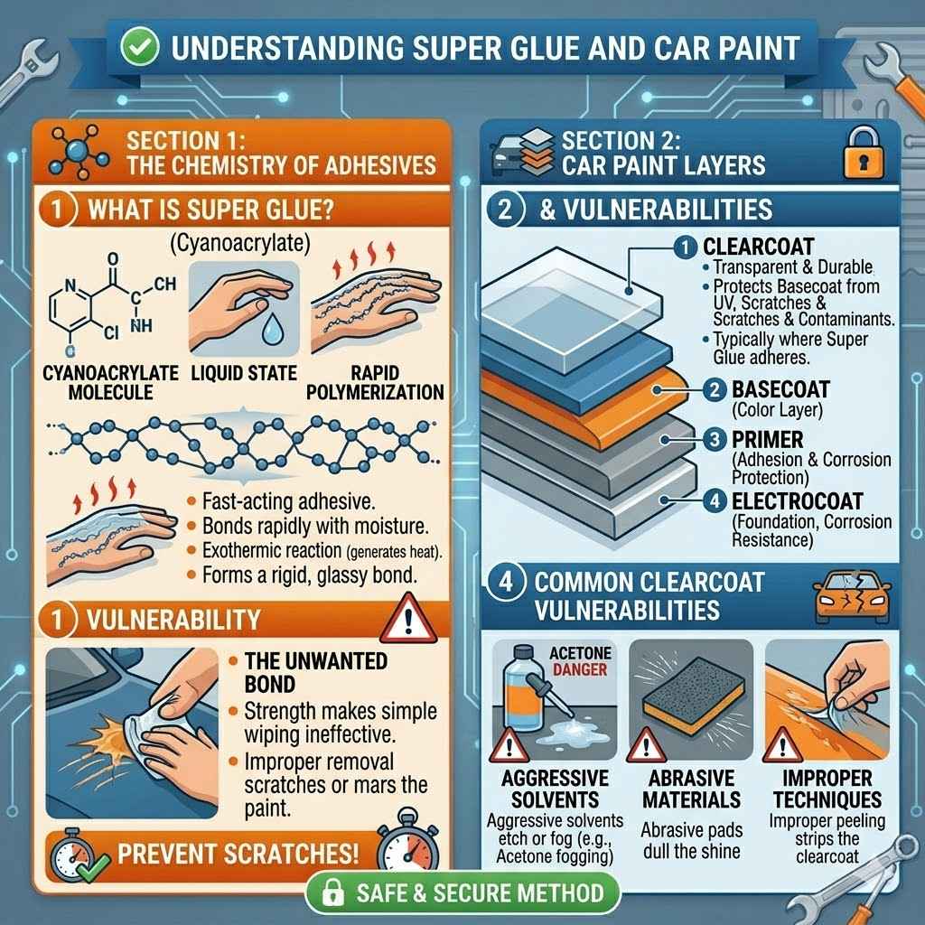 Understanding Super Glue and Car Paint