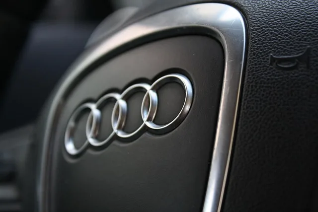 Car steering wheel with horn button