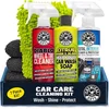 Chemical Guys 7-piece car cleaning kit with wash soap, wheel cleaner, interior cleaner and wash mitt