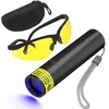 SEVENKA rechargeable UV leak detector flashlight with yellow UV glasses and case
