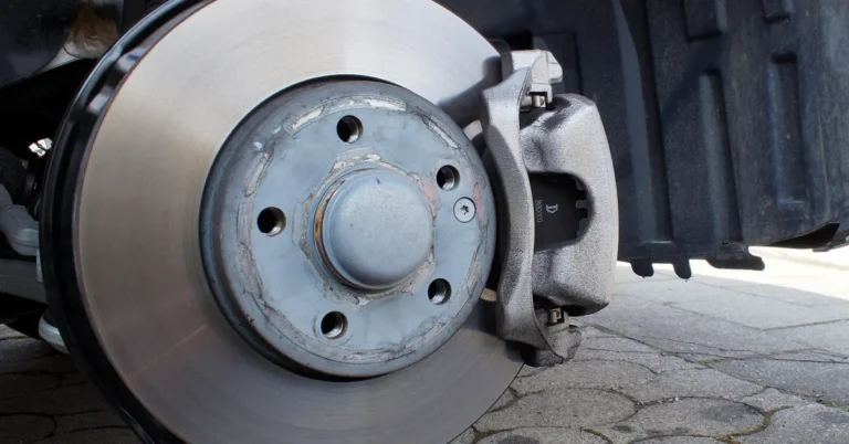 Front disc brake with rotor, hub and caliper visible
