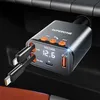 SUPERONE retractable car charger with Bluetooth FM transmitter and voltage display
