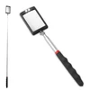 Telescoping inspection mirror with LED lights on a rubber grip handle