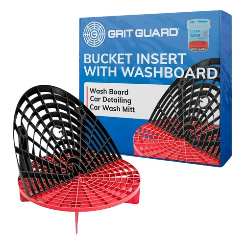 The Original Grit Guard Bucket Insert with Washboard Combo | Removes Dirt from Wash Mitt for Detailing | Car Wash Bucket