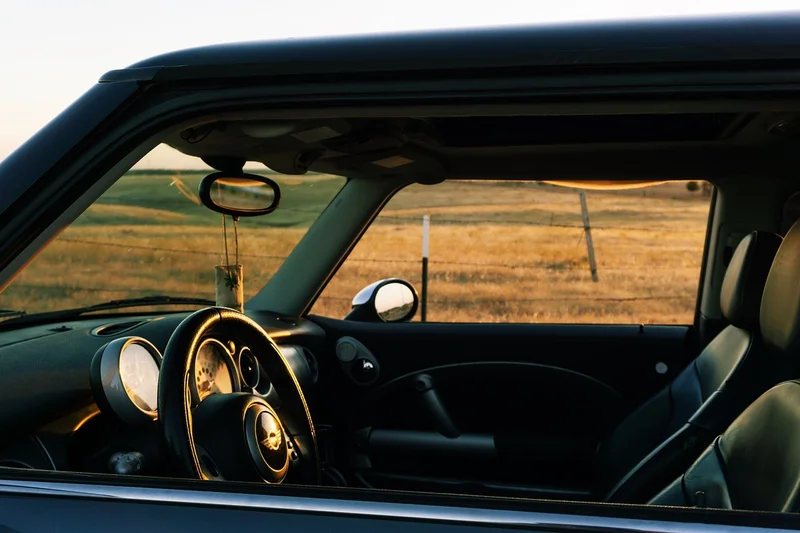 Close-up of a dashboard fuel gauge