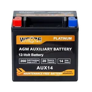 Weize AUX14 AGM Auxiliary Battery (Group 400)