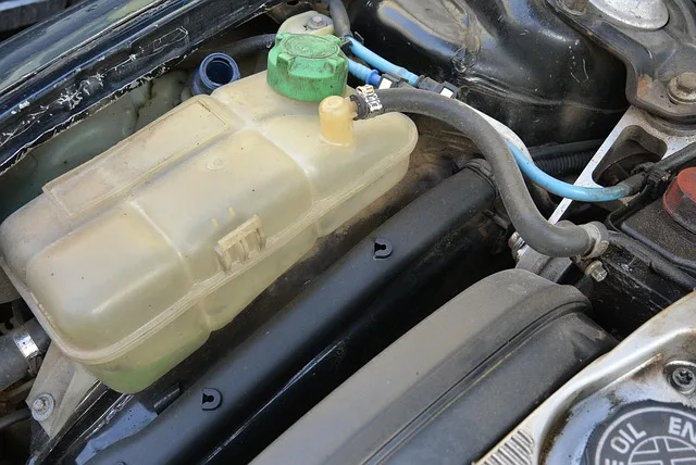 Bottle of concentrated ethylene glycol antifreeze coolant used in car engines