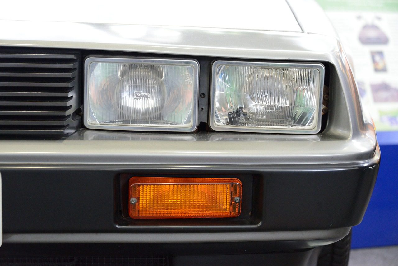 The stainless steel DeLorean, the real car retrofitted as the Back to the Future time machine.