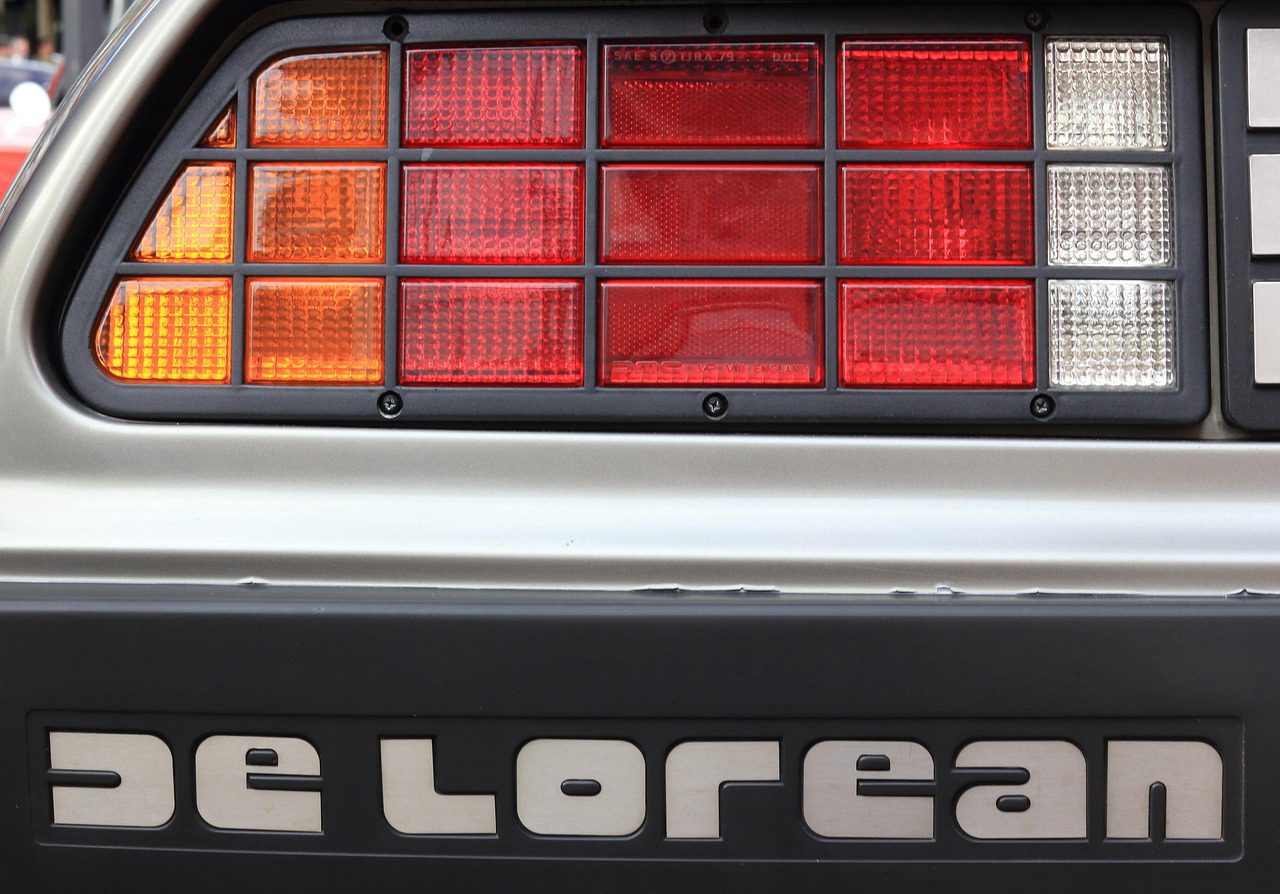 The DeLorean's gull-wing doors and rear design, distinctive features that made it stand out before the movie.