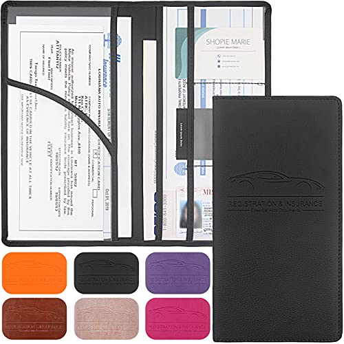 LumiMokki premium car registration and insurance card holder with magnetic shut