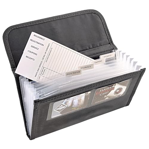 High Road car glove box document organizer for holding vehicle title and registration paperwork