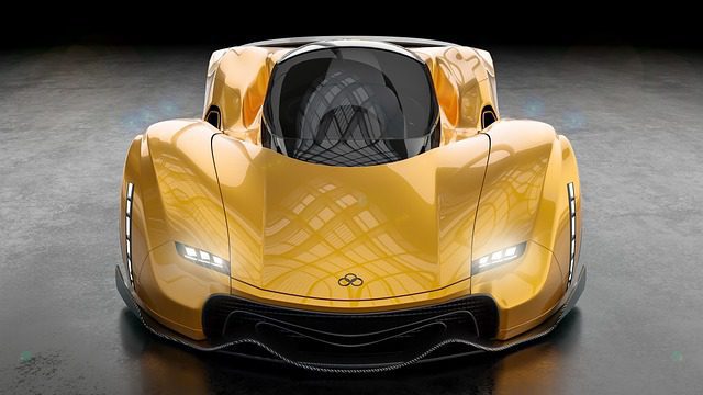 Sleek futuristic concept car design similar in spirit to Jackson Storm's next-gen racer look