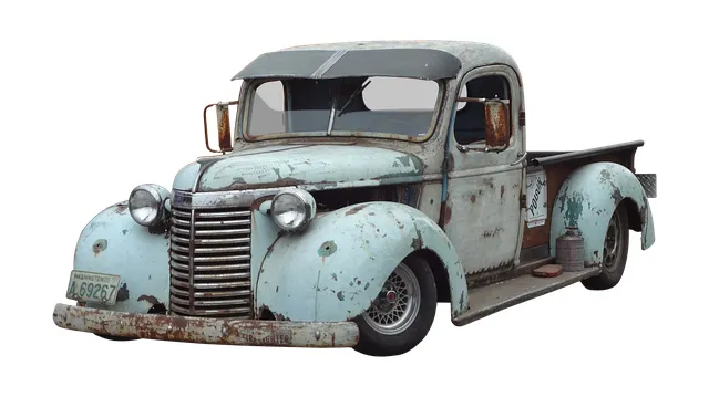 Old rusty donated pickup truck