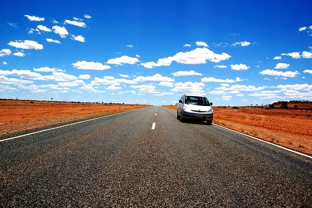 A rental car on the open road
