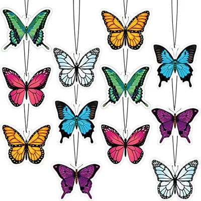 12 Pack Car Air Fresheners Butterfly Summer Flower Hanging For Women G