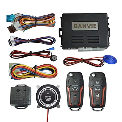 BANVIE Car Alarm System with Remote Start & Push to Start Button