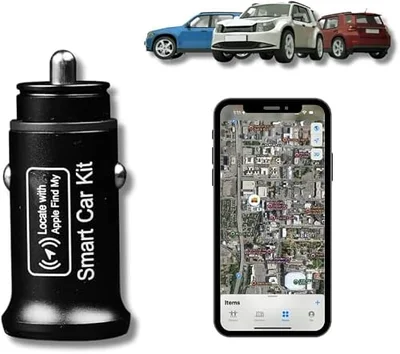 Tangxi Car GPS Tracker & Charger, USB and Type C Dual Port, Cigarette Lighter Adapter with Mini Hidden GPS Locator for Car and Vehicles, Compatible