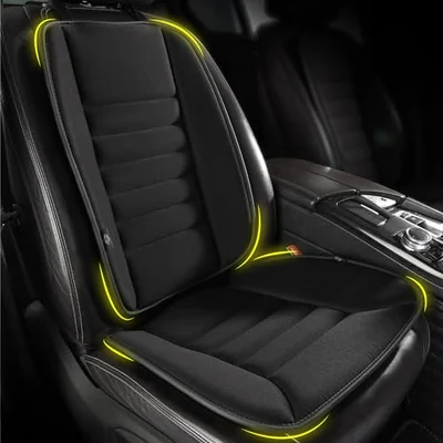 kingphenix Car Seat Cushion with Back Support Pillow, Memory Foam, Black