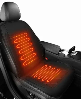 mueriche 2-Pack Leather Car Seat Cushions,3-Temperature Settings Seat Cover,Universal Fit for Cars SUV Truck Sedan,Ideal
