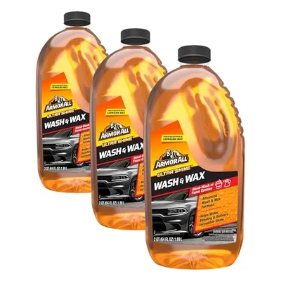 Armor All Ultra Shine Car Wash and Car Wax,Cleaning Fluid for Cars,Trucks,Motorcycles,64 Fl Oz Each,(Pack of 3)