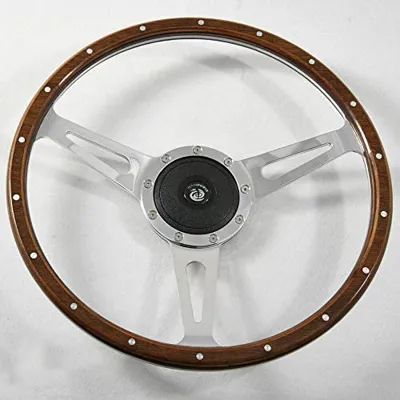 16'' Classic Riveted wood grain steering wheel Restoration Custom Hot ...