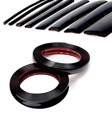 16Ft Glossy Black Automotive Car Exterior and Interior Molding Trim Universal Bumper Window Door Body Side Decorative Strip Scratch-Proof (3/4 inch (20mm))