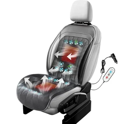 2026 Upgraded Summer Cooling Seat Cover Front Seat, 12V Ventilated Cooling Car Seat Cushion with Massage, Winter and Cooling Seat Cover for Car SUV Tr