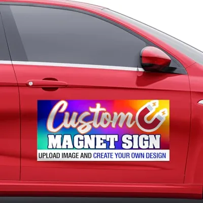 2pc 12x18 Custom Full Color Magnetic Car Signs, Ready in One Day for Business Advertising and Vehicle Promotion, Logo for Your Car Van Truck