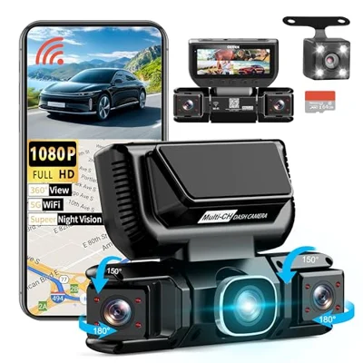 360 Degree View 4 Channel Dash Cam 5G WiFi & APP Control, ...