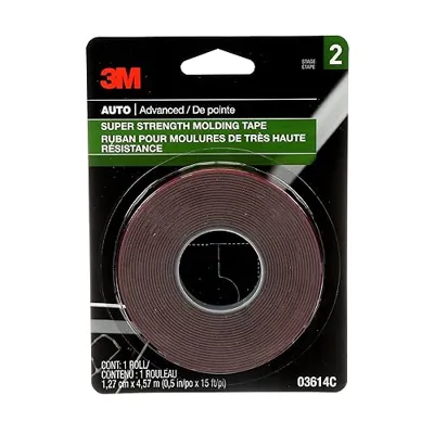 3M Super-Strength Molding Tape, 1/2 in x 15 ft, High ...
