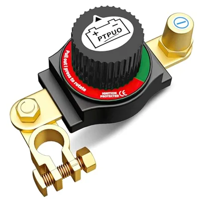 PTPUO Top Post Battery Disconnect Switch 12V, Car Battery Disconnect Switch