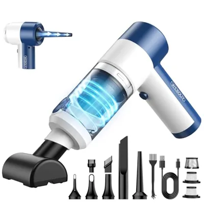 Car Vacuum/Air Duster Portable Cordless - 16000PA High Power Handheld Vacuum with ...