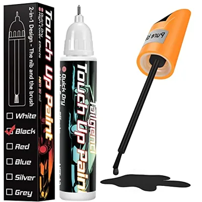 Black Touch Up Paint for Cars, 2-in-1 Car Scratch Repair Pen, 0.68 fl oz