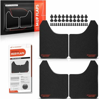 A-Premium 4 Pcs Black Universal Splash Guards Mud Flaps Mudflaps Mudguard Fender Flares for Car Pickup Truck SUV with Hardware Front and Rear