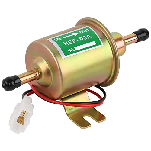12V Universal Electric Fuel Pump, Low Pressure 2.5-4 PSI Inline Fuel Pump, Gas Diesel Gasoline Transfer Fuel Pump for Carburetor Lawn Mower Boat Carter HEP-02A